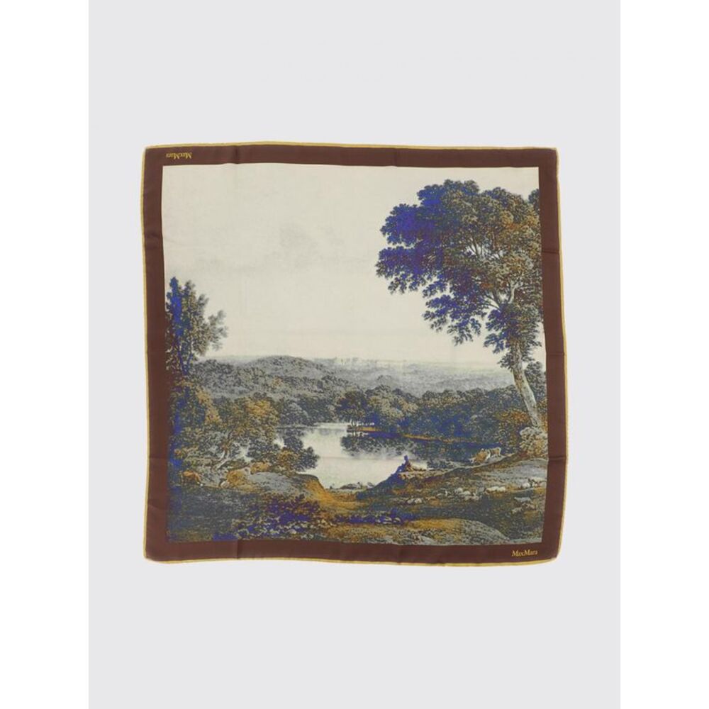Max Mara Women Max Mara Square Pure Silk Scarf With Graphic Print